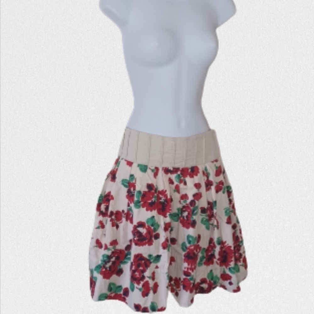 Kimchi Blue cream floral skirt, sz 6 from